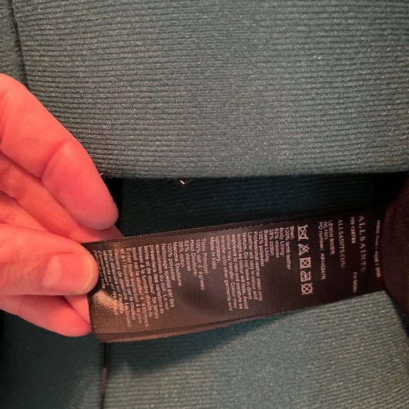 All Saints Lewin Leather Biker Jacket in Black, Size US 4 Small - Picture 13 of 16